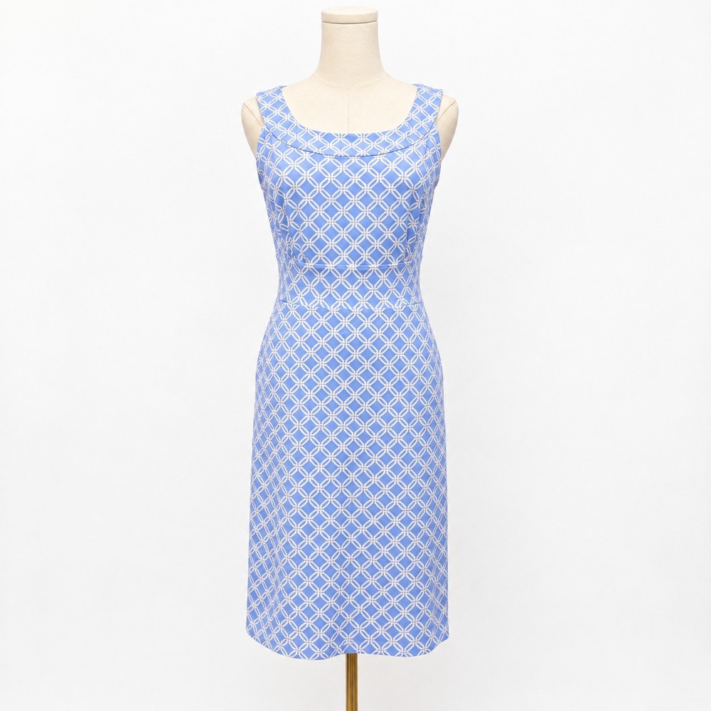 J.McLaughlin Sophia Shift Dress Catalina Cloth XS Coastal Classic Old Money Blue